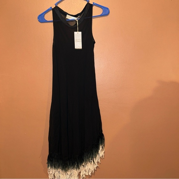 NWT Viviana Uchitel Fringe Hem Dress in Black Size XS (1) $564 - Picture 2 of 7